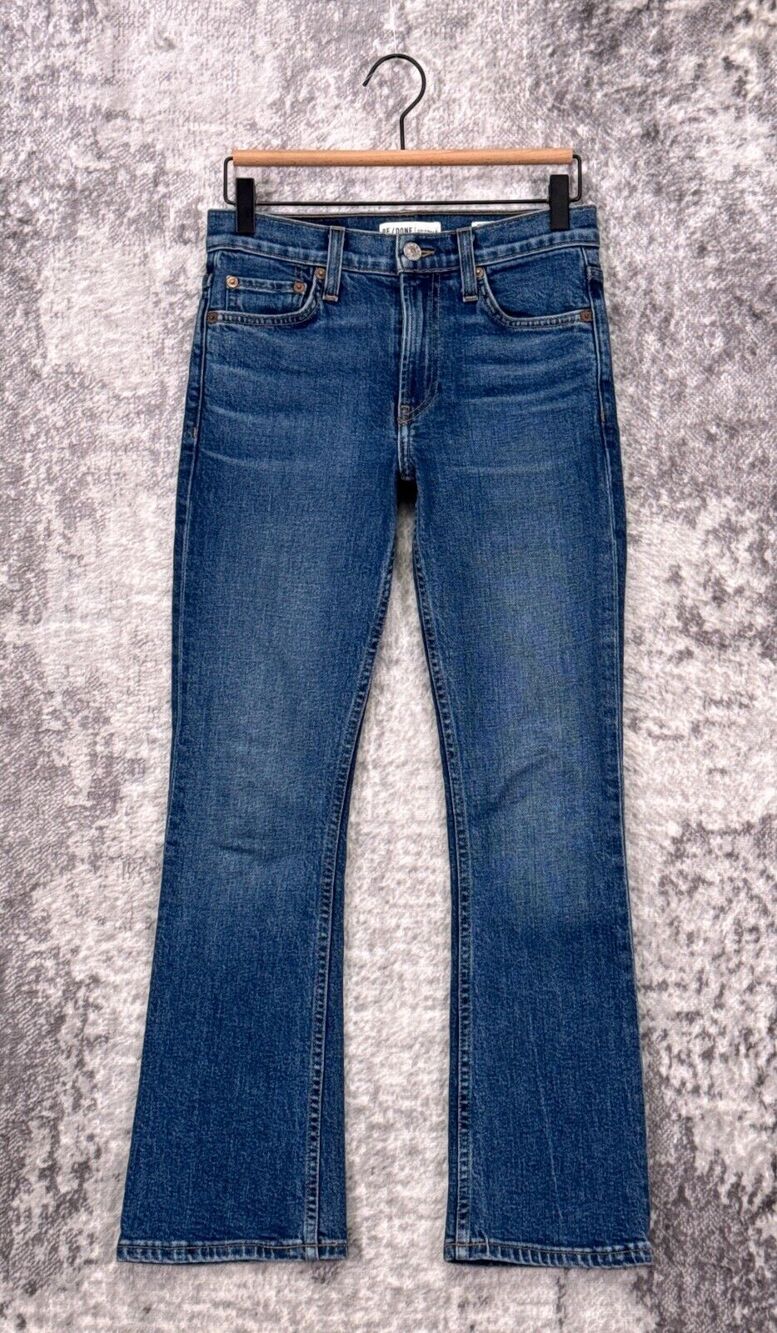 Re/Done Jeans 25 Womens Comfort Stretch Mid Rise Kick Flare